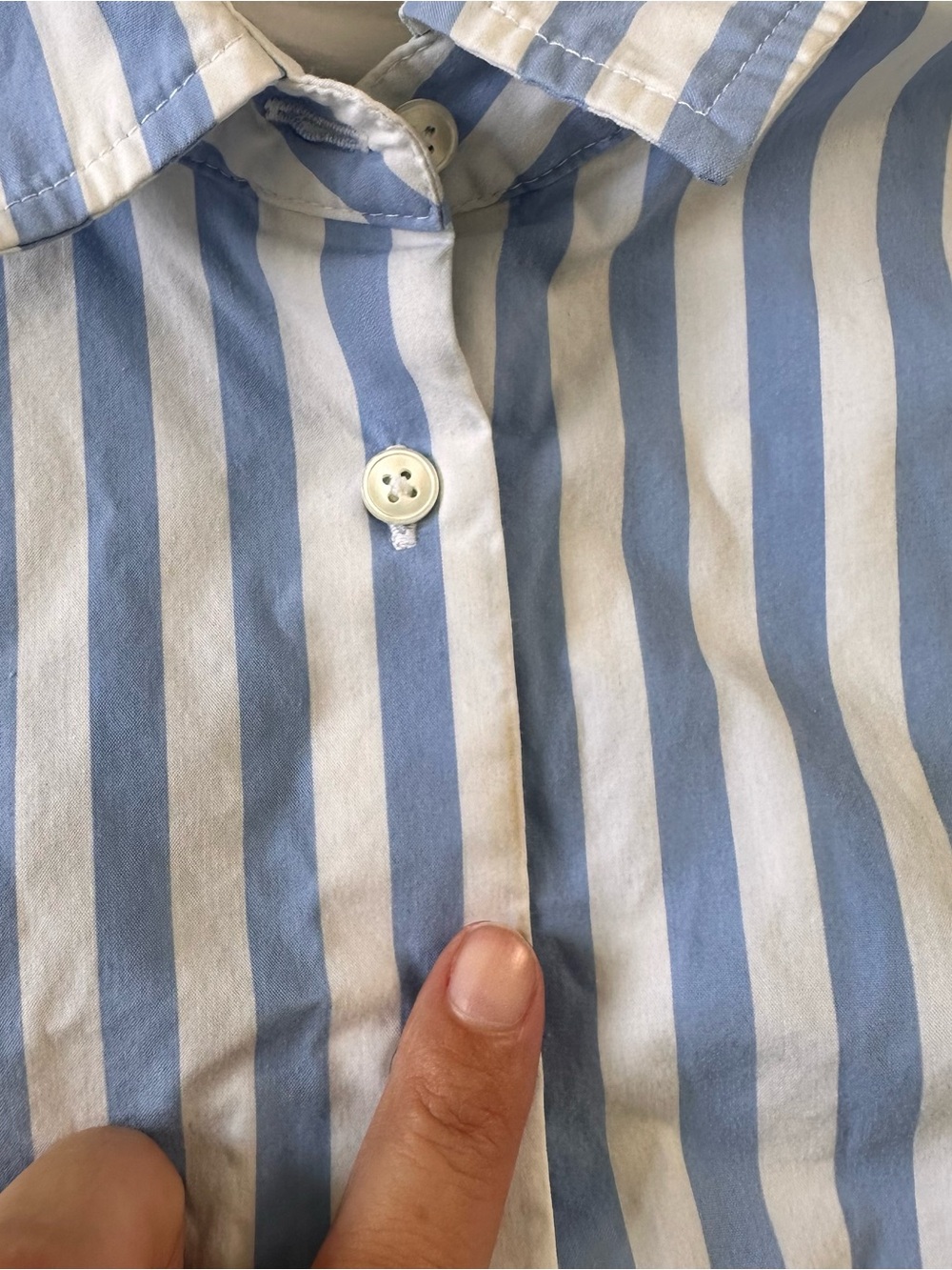 AYR The Deep End Striped Button Down Shirt Blue White Cotton XS Luxury Career - Picture 4 of 10